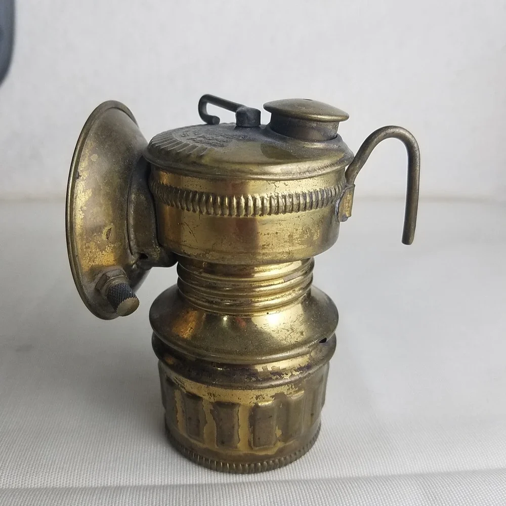 Antique Brass Miner s Lamp Oil Lantern Vintage‎ Industrial Shanklin mfg